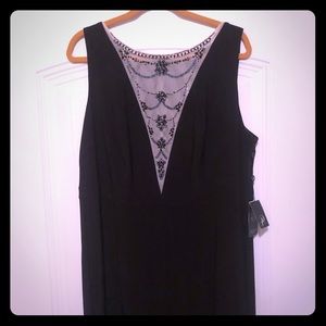 Long Stunning Black Adrianna Papell with Beading